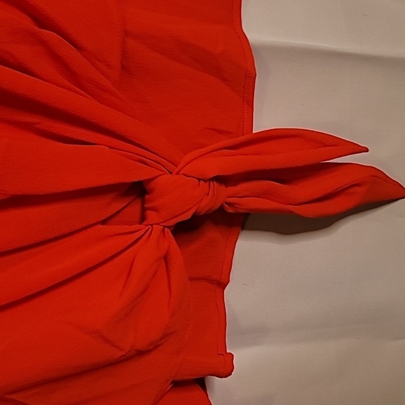 Peter Nygard Blouse NWT Size L Orange Top 3/4 Sleeve Front Tie - Picture 4 of 5